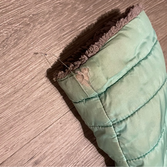 Girls reversible The North Face teal winter jacket size 7/8 - Picture 5 of 7